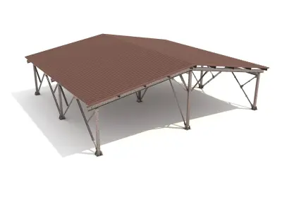 Hangar industrial construction 3D model purchase