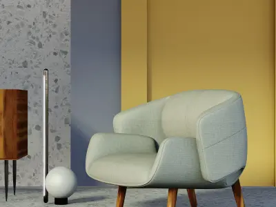 Simple Abstract Interior Scene Free 3D model