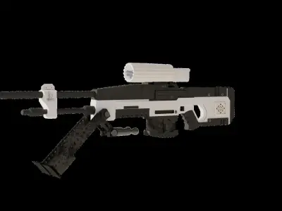Snow sniper Low-poly 3D model