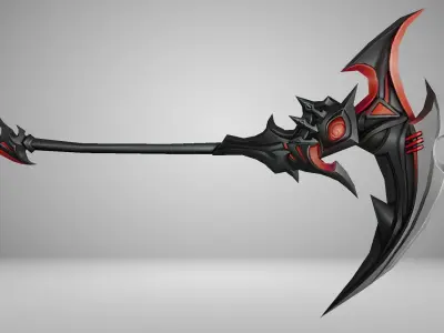 Futuristic Scythe Low-poly 3D model 5