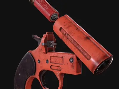 Flare Gun Low-poly 3D model shop