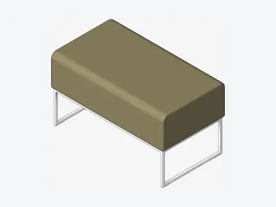 Furniture - Armchair - Contemporary - Line - Footstool Low-poly 3D model
