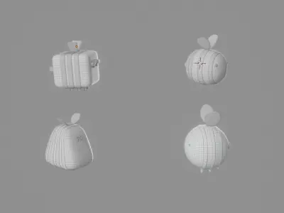Stylize Flying Bee Pack 3D model