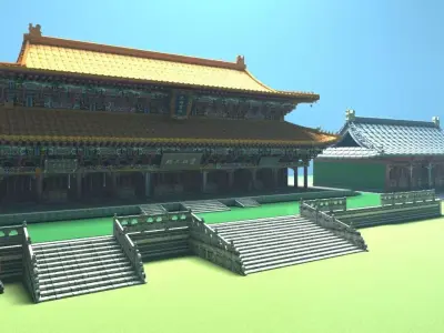 Chinese ancient palace  house 3D model