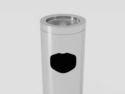 Cylinder Rubbish Bin Free low-poly 3D model