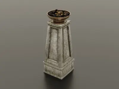 Fire column Low-poly 3D model buy