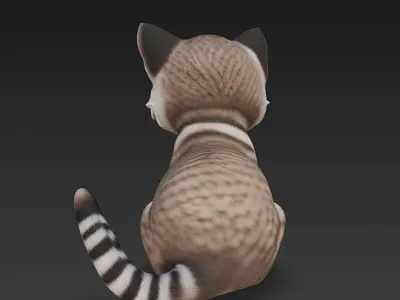 Optimized Low-Poly Kitten 3D Model UE5- Unity Real-Time Ready Low-poly 3D model get