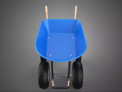 BIG 4 FOUR QUAD WHEELER WHEEL BASE BARROW STEEL PUSH WHEELBARROW 3D model