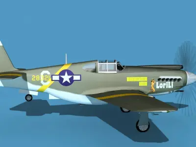North American A-36A Apache V07 USAAF 3D model