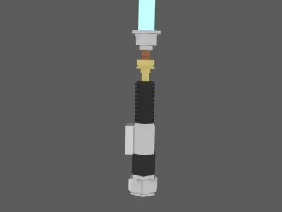 Low-Poly Star Wars Lightsaber 3D model Low Poly laser weapon Low-poly 3D model
