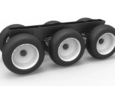 Chassis of 6x6 Monster Truck Version 3 Scale 1 to 25 3D print model