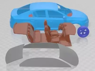 Skoda Rapid 2013 Printable Car 3D print model