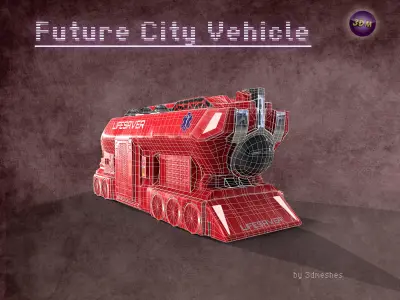 Future City Vehicle Truck 1  Free low-poly 3D model