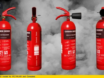 Fire Extinguisher -Game Ready Low-poly 3D model