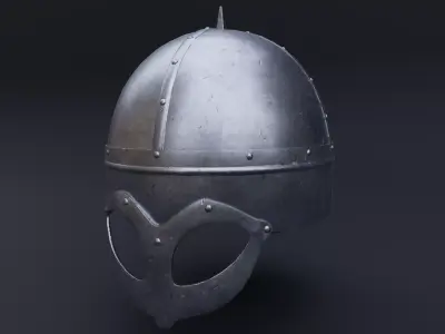 Viking helmet from Gjermundby Game ready model Low-poly 3D model