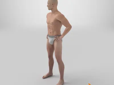 Athletic Man Figure Posing 3D model