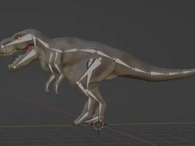 Tyrannosaurus rex Low Poly Textured and Rigged Low-poly 3D model