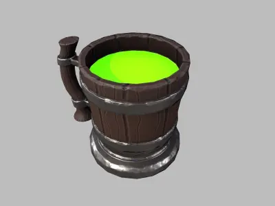 Stylized Mug GameReady Model Free low-poly 3D model