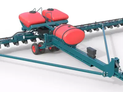 Row Planter  Low-poly 3D model