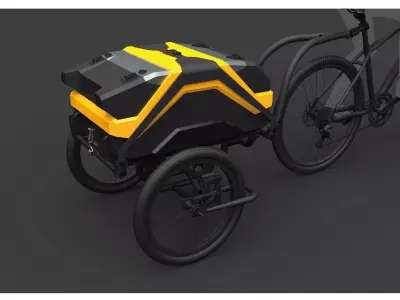 BICYCLE TRAILER ACTUAL DIMENSION 3D model