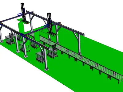 Rock wool board automatic sorting equipment 3D model