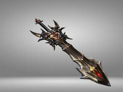 Futuristic Sword Low-poly 3D model 35