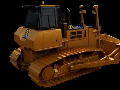 wheel Loader 3D model game ready Low-poly 3D model