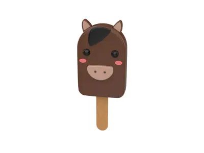 Cartoon Horse Ice Cream Cute Low-poly 3D model