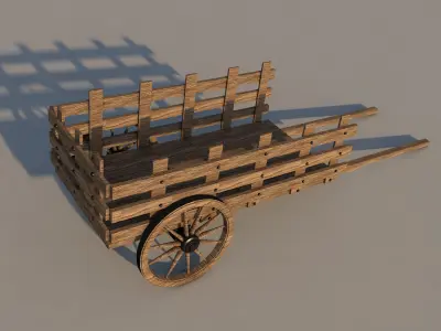 Wooden Cart 3D model purchase