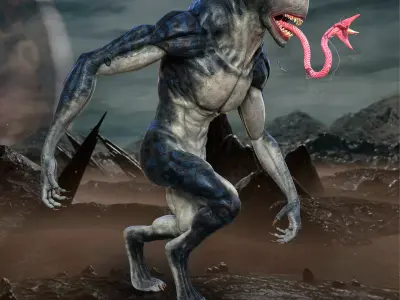 Scary Alien creature beast 3D model