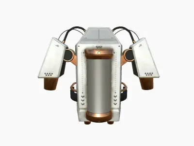 Jetpack G01 White Copper - SciFi Character Design Low-poly 3D model