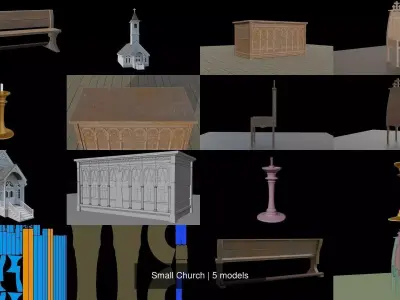 Small Church 3D Model Pack