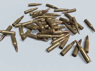 Cartridge 7x62 Low-poly 3D model