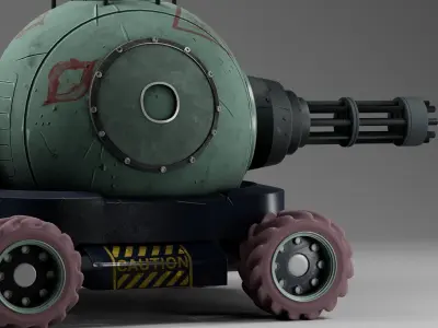 Mid-High Poly Stylized Attack Vehicle 3D model