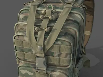 3D RealTime backpack Low-poly 3D model
