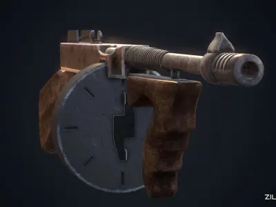 M1A1 Thompson Low-poly 3D model purchase