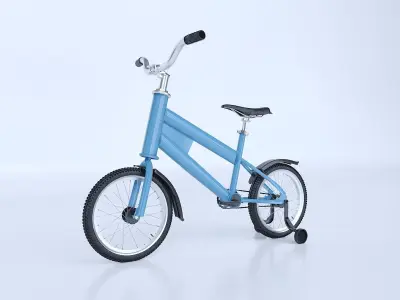 Bicycle with Training Wheel 3D model