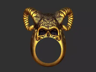 Skull King Ring 1 3D print model