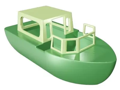 Marvelous Tourist Boat Toy Low-poly 3D model