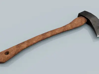 Axe - Blood and Clean  Low-poly 3D model