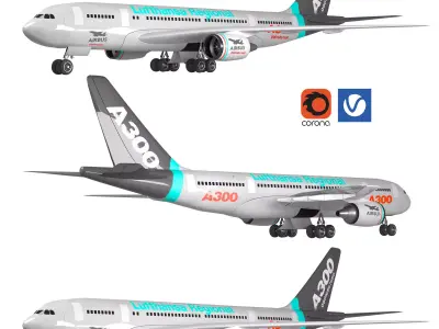 A300 airplane 3D model