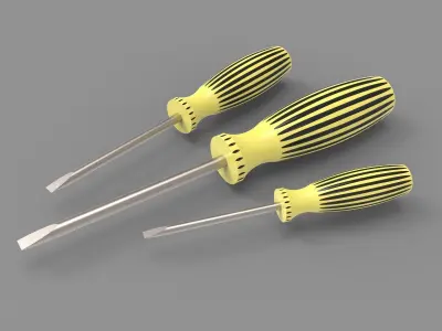 Flat Head Screw Driver 3D model