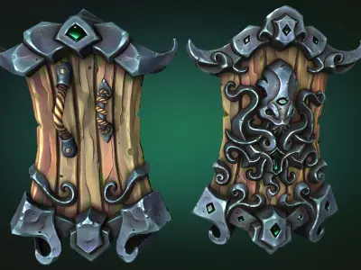 Coastal shield Low-poly 3D model