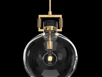 Machinist Glass Globe Pendant 3D model