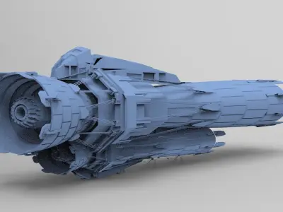Sci fi Airship Space Zeppelin top 3D model