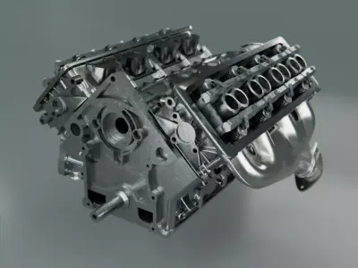  V8  Supercharged Engine 3D model