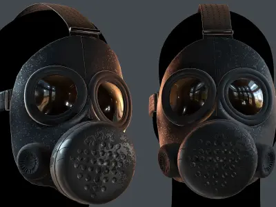 Gas mask helmet 3d model scifi Low-poly  Low-poly 3D model 10