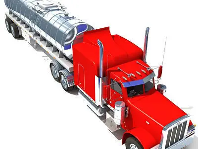 Red Tanker Truck 29 3D model