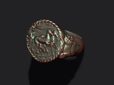 old coin ring v2 3D print model