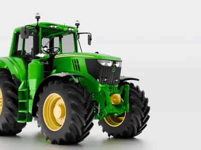 John Deere 6195M Utility Tractor  Premium Model Low-poly 3D model